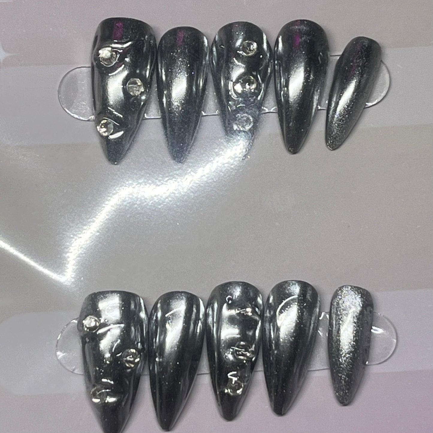 Silver Chrome Nails