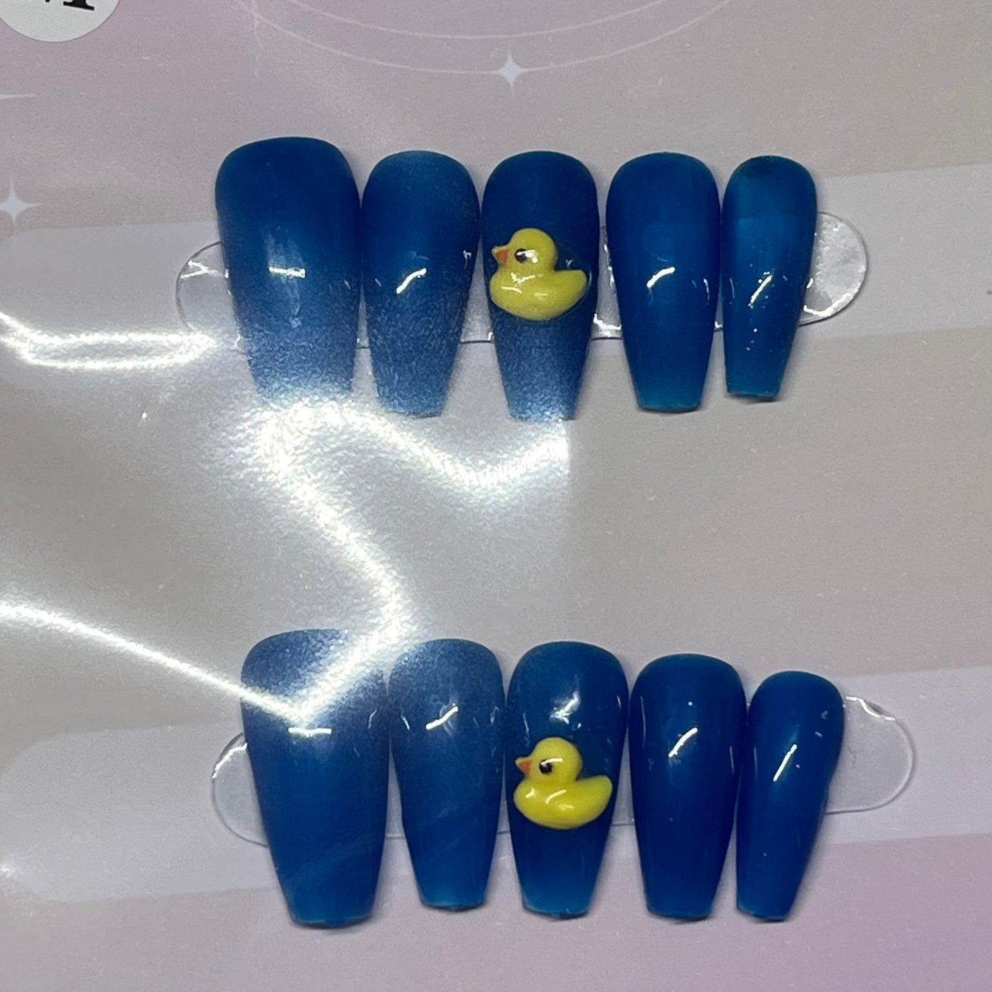 Blue Coffin Duck Nails