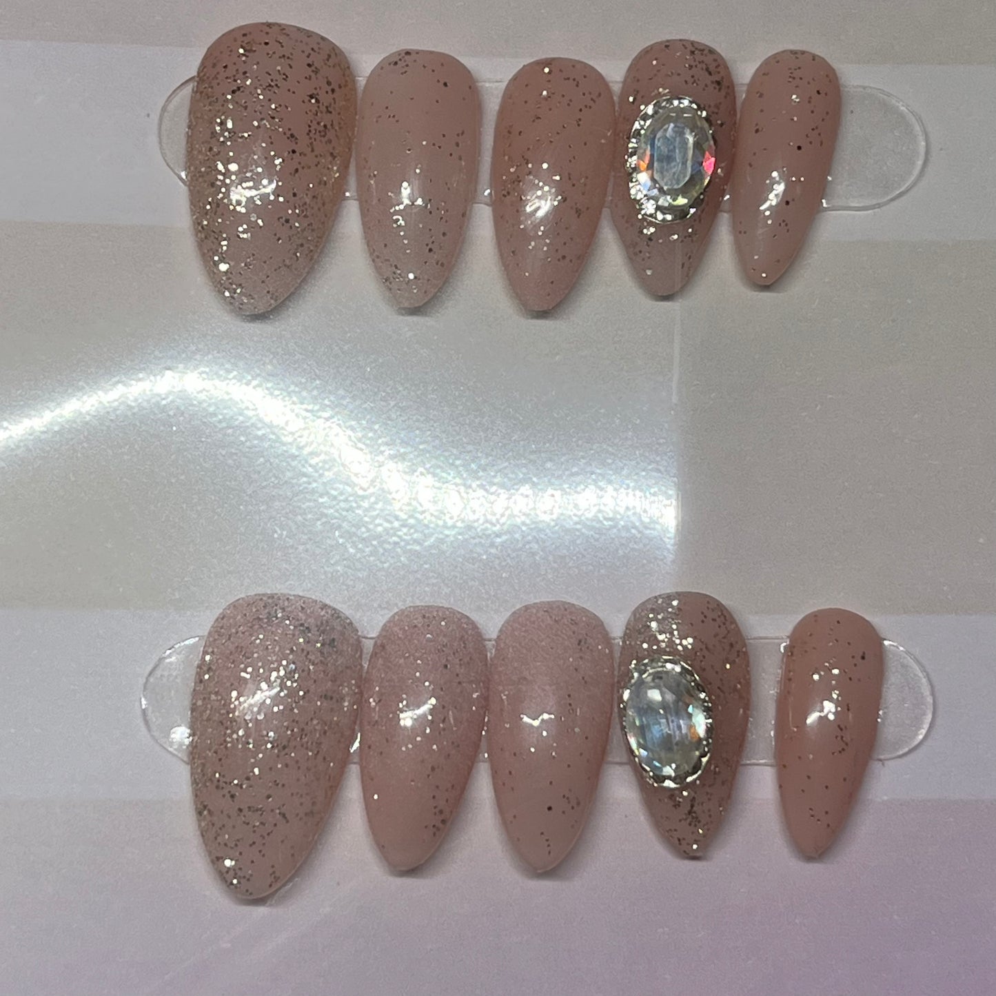 Nude Gem Nails