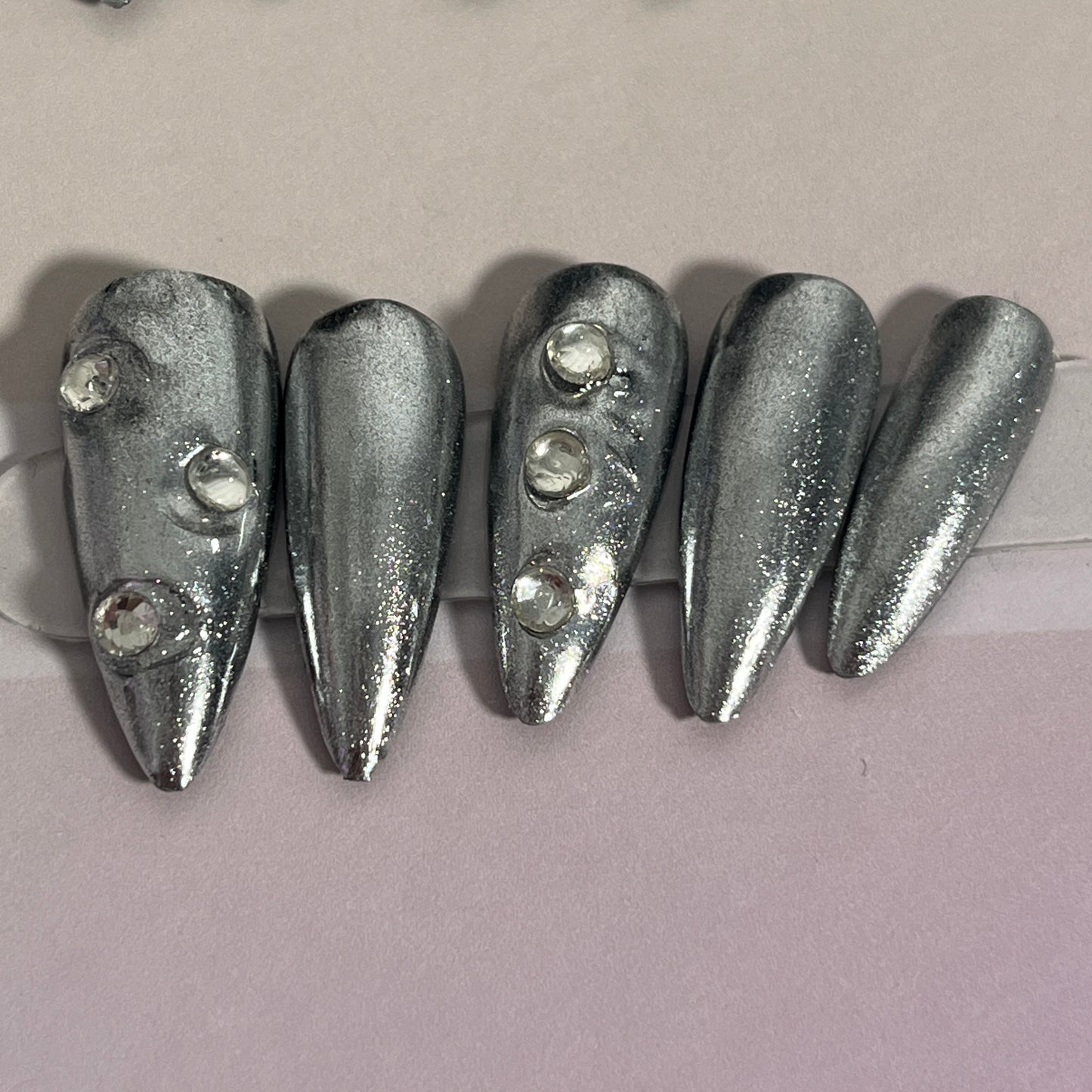 Silver Chrome Nails