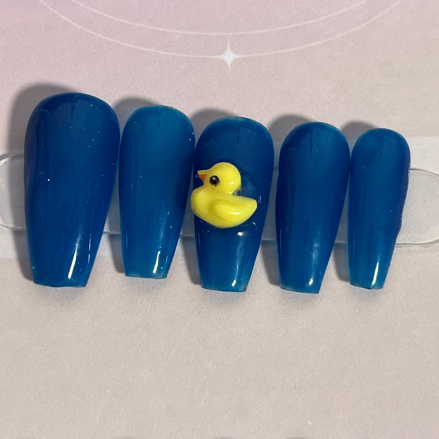 Blue Coffin Duck Nails