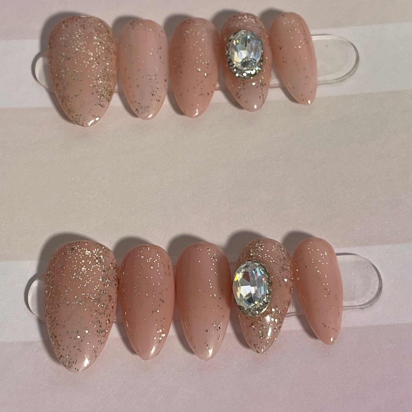 Nude Gem Nails